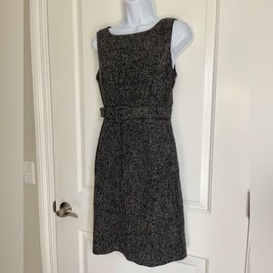 Banana Republic Gray Tweed Belted Dress